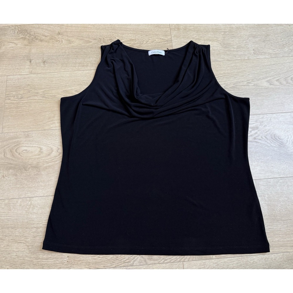 EUC Womens Calvin Klein‎ Sleeveless Cowl Neck Stretch Top Size 0X